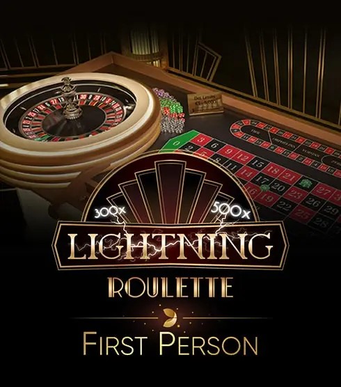 Live Dealer logo of First Person Lightning Roulette from Evolution at Candyland